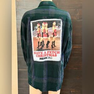 Upcycled Mikael York Collection Mean Girls Green Plaid Shacket Size L